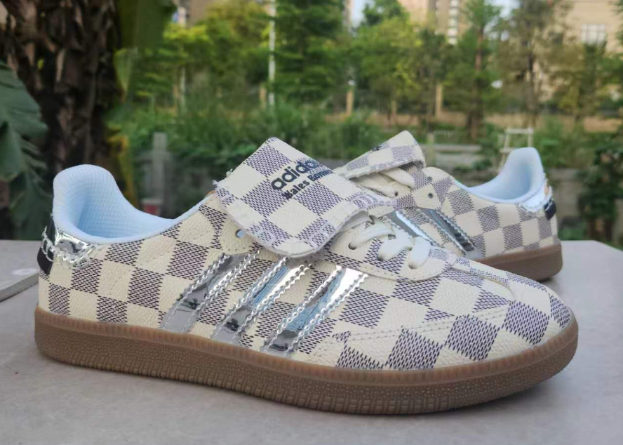 Adidas Samba Yellow checkered pattern