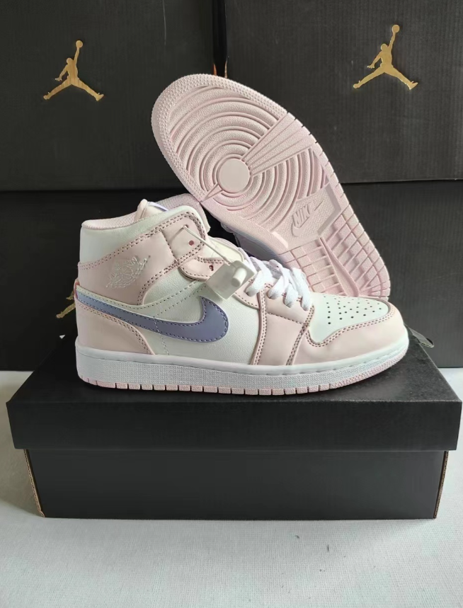 Jordon Air Jordon1Mid Pink, white, purple