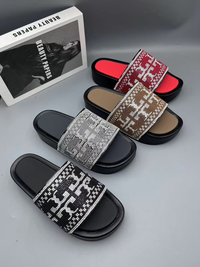 Diamond-studded slippers