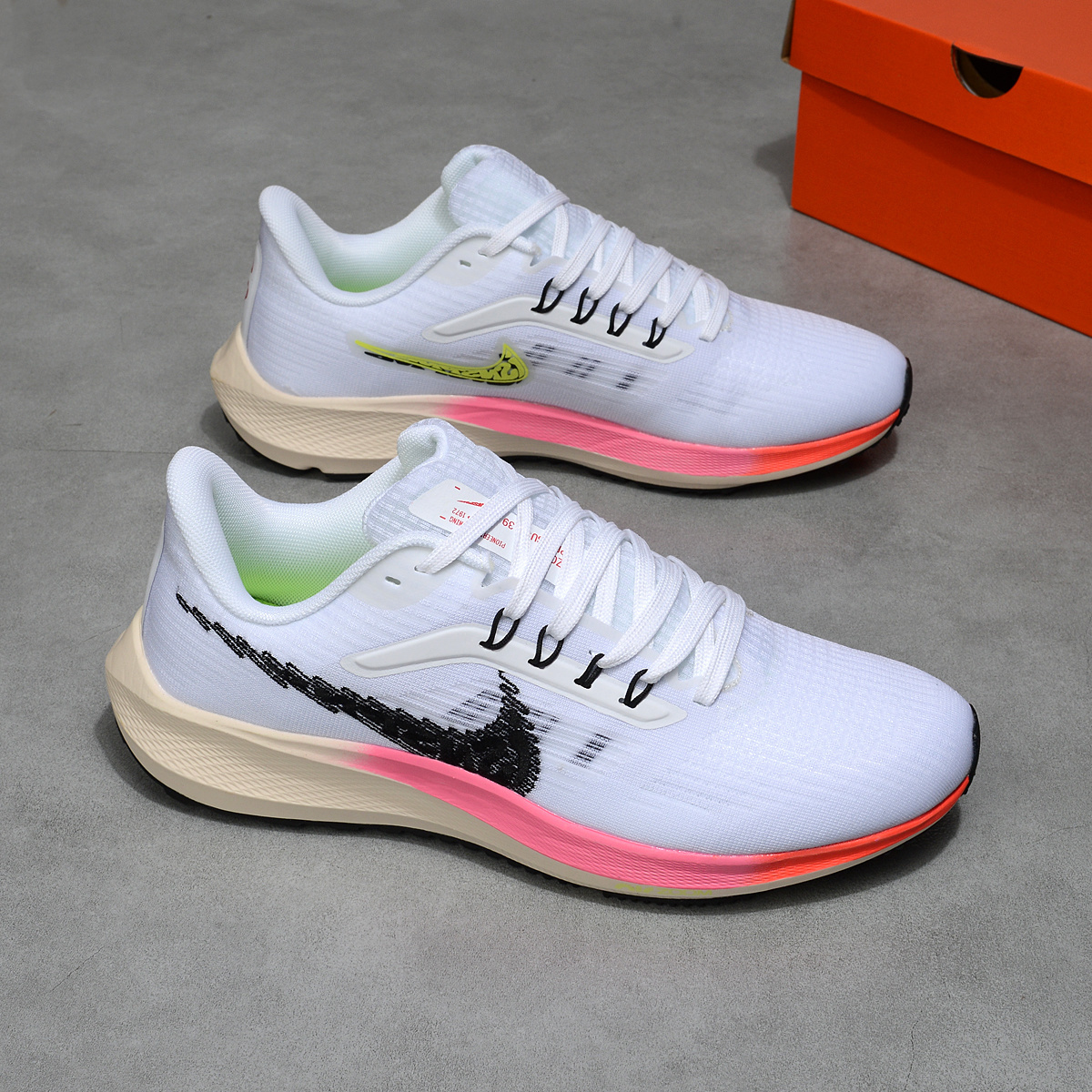 Nike Pegasus 39 - White with Rainbow Colors