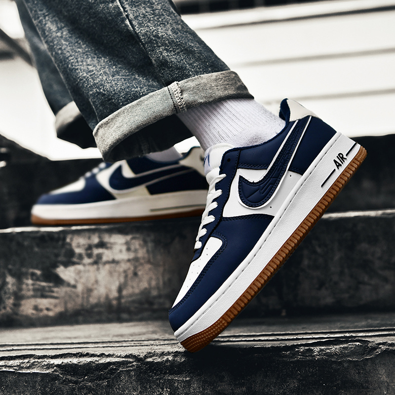 Air Force Leather White and Blue