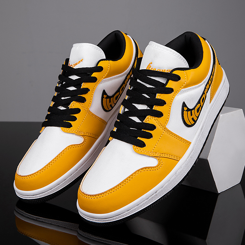 Jordon Air Jordan 1 Low White, Yellow, Black