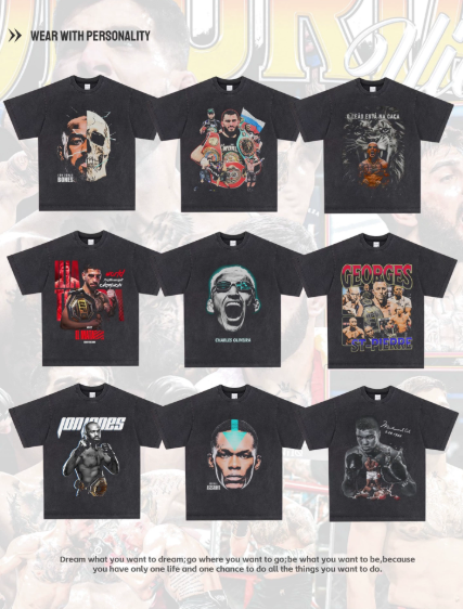 Oliver Shield Dragon Tyson Pereira Printed T-shirt - American pure cotton short-sleeved men's UFC fighting and boxing shirt