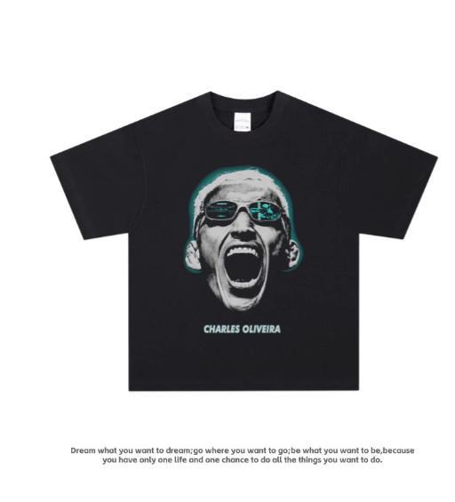 Oliver Shield Dragon Tyson Pereira Printed T-shirt - American pure cotton short-sleeved men's UFC fighting and boxing shirt