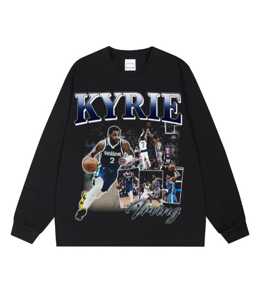 Basketball star American long-sleeved pure cotton heavyweight shirt for men. Kobe, Owen, Edwards, Tuatum.