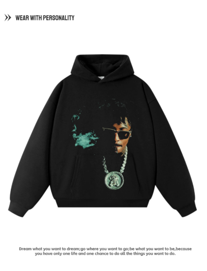 YoungBoy Hip Hop Rap Hoodie with Cap Sleeve - Pure Cotton - American Style - Loose Fit - Casual Long Sleeve