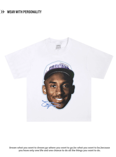 Rodman Morant MJ Big Head Print American Star Sports Loose Retro Short-Sleeved Round-Neck Basketball T-shirt
