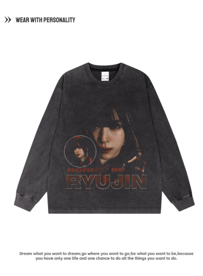 Supporter items for ITZY's Korean girl group concert: Huang Lijizhi, Choi Ji-soo, Shin Luying, Lee Jae-ling long-sleeved shirts