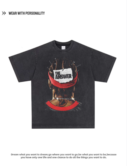 Epherson "Ditchhead" Dreadlock American-style V-neck trendy male street basketball pure cotton retro short-sleeved T-shirt