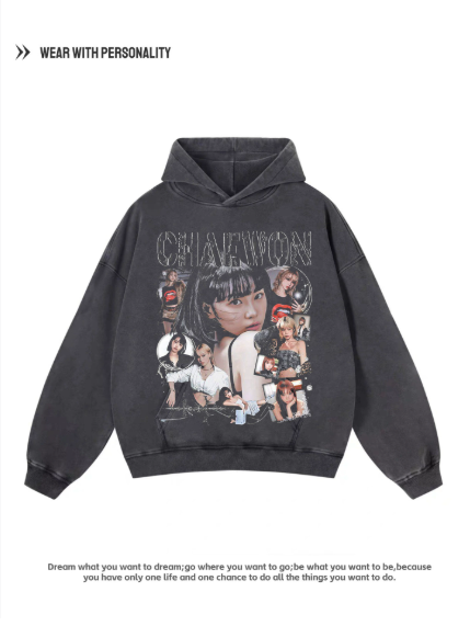 LE SSERAFIM Surrounding T-Shirt Girls' American High Street Long-Sleeved Heavyweight Pure Cotton Breathable Retro Loose Fit
