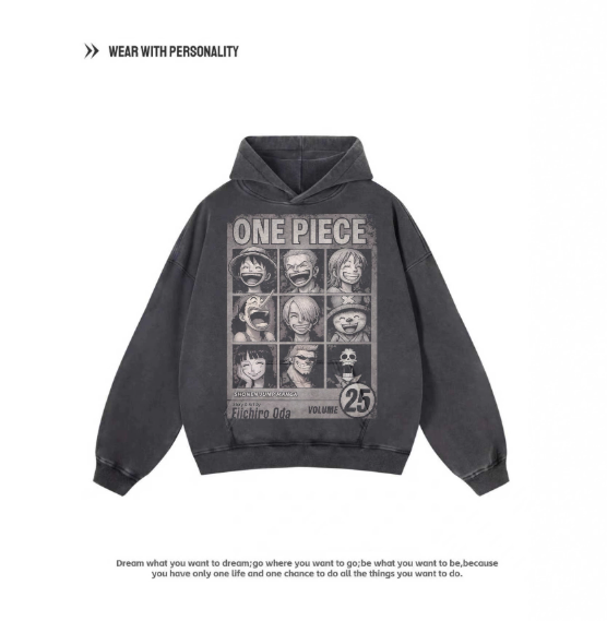 Shiritori Character Embroidered American Retro Pure Cotton Breathable Long-Sleeved Loose Digital Direct Printing Heavyweight Hooded Sweatshirt