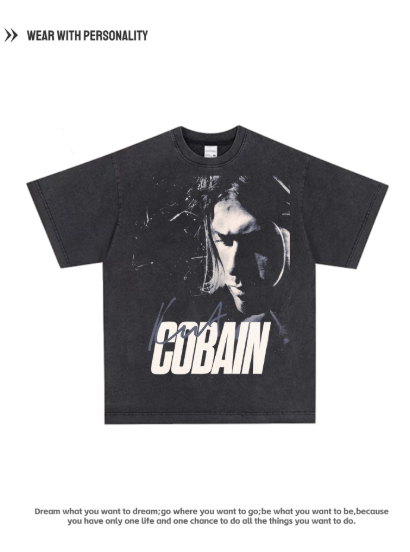 Nirvana Cobain American Retro Pure Cotton Breathable Short Sleeve Loose Fit