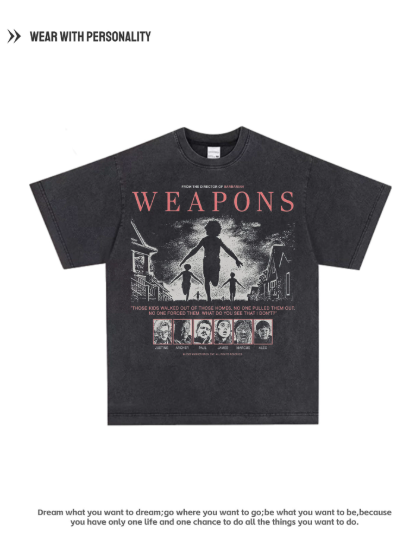 Weapon - A classic American-style pure cotton breathable short-sleeved loose-fitting shirt.