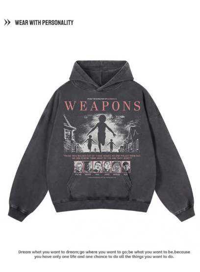 Weapon - A classic American-style cotton long-sleeved loose-fitting digital direct-print hooded hoodie with breathable fabric.