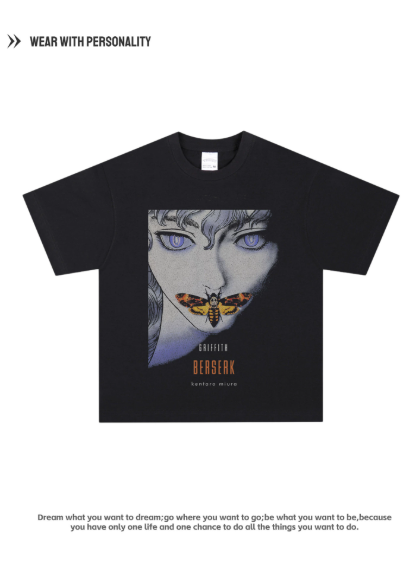 The Legend of Swordwind - Griffiths Film - Loose Round Neck - Small-Sized Pure Cotton - Breathable Digital Printing - Short Sleeve