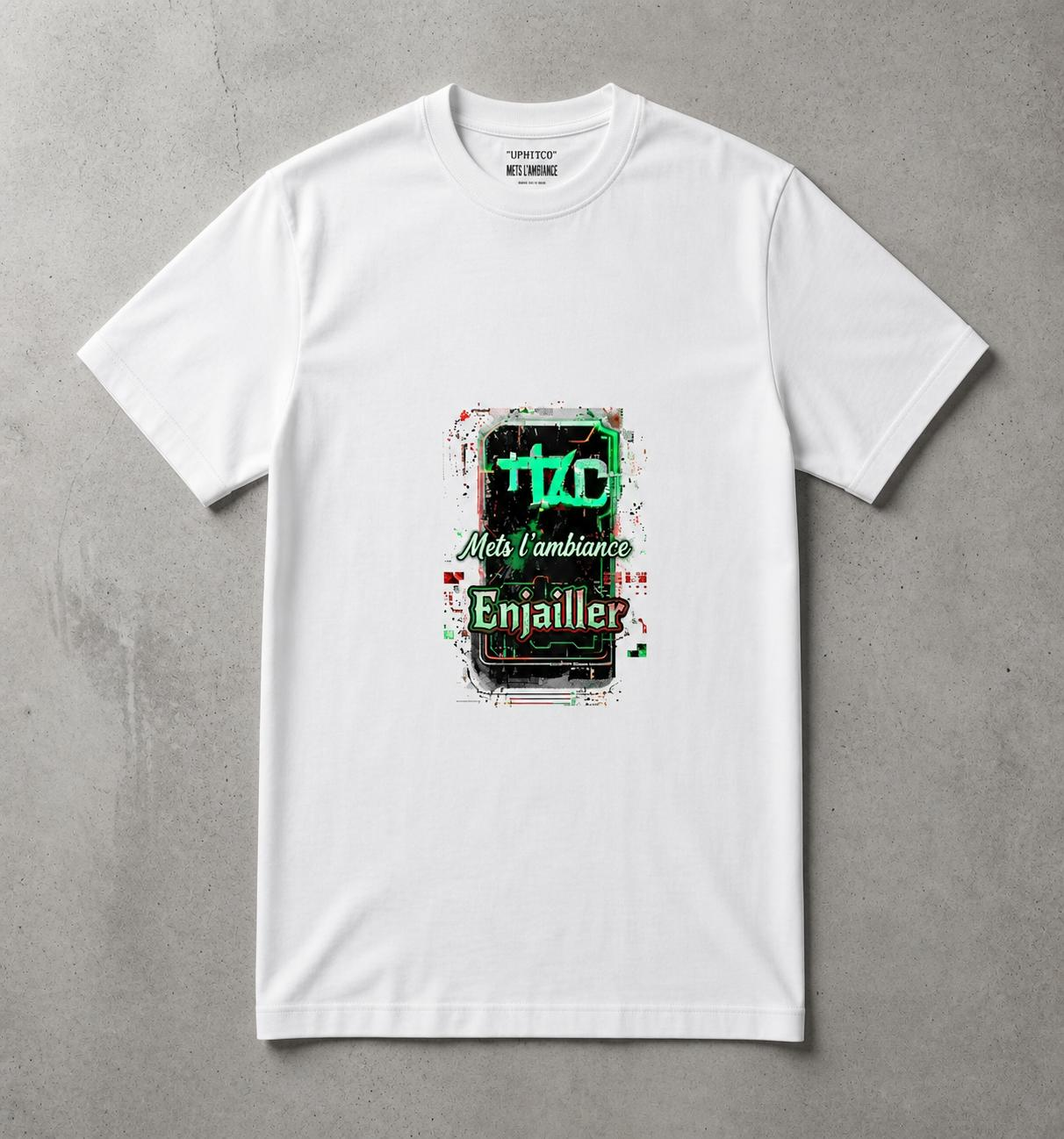 Men's Neon French Slogan Graphic T-Shirt