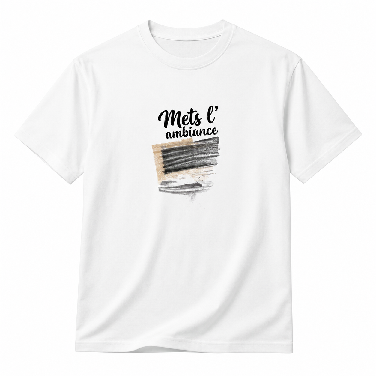 Men's "Mets l'ambiance" Art Slogan T-Shirt