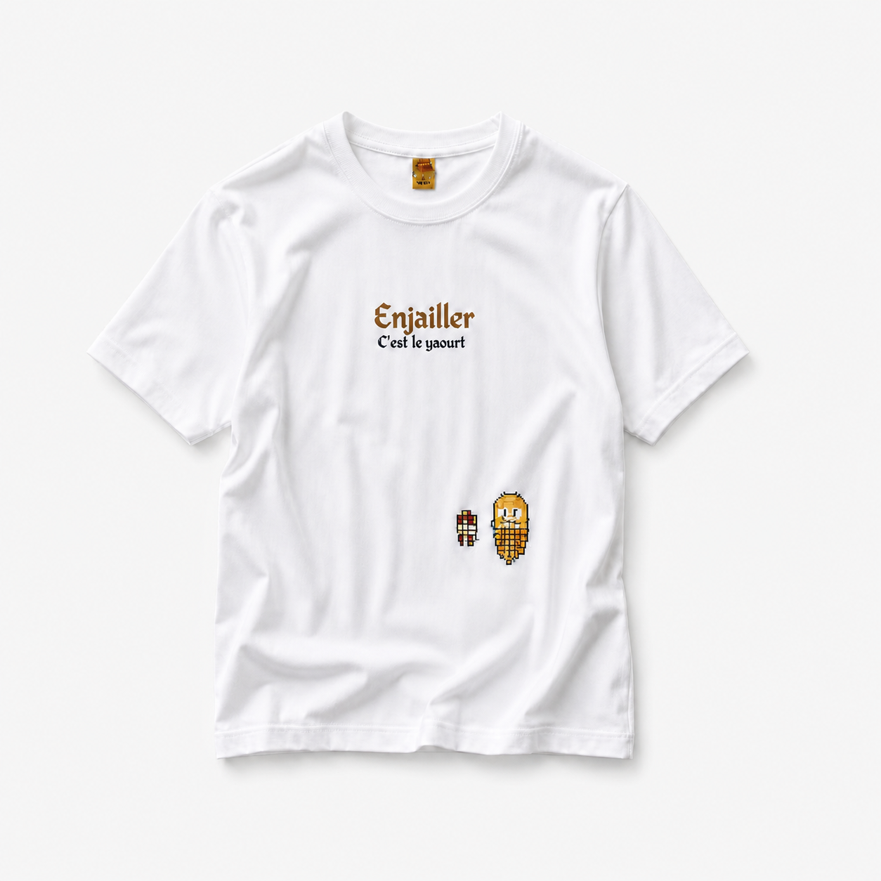 Men's Pixel Art Yoghurt Graphic T-Shirt 