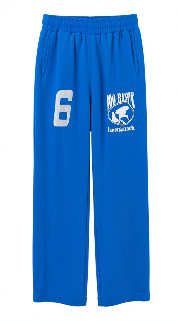 Men's Bright Blue Graphic Sweatpants