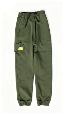 Olive Green Jogger Cargo Pants, Multi-Pocket Casual Streetwear Trousers