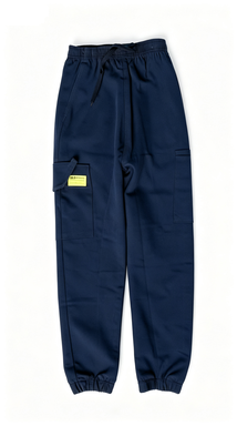Navy Blue Jogger Cargo Pants, Multi-Pocket Casual Streetwear Trousers