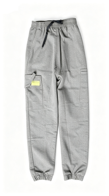 Heather Gray Jogger Cargo Pants, Multi-Pocket Casual Streetwear Trousers