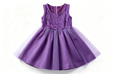 Girls' Sleeveless All Purple Lace & Tulle Princess Party Dress, Flower Girl Dress for Wedding & Birthday