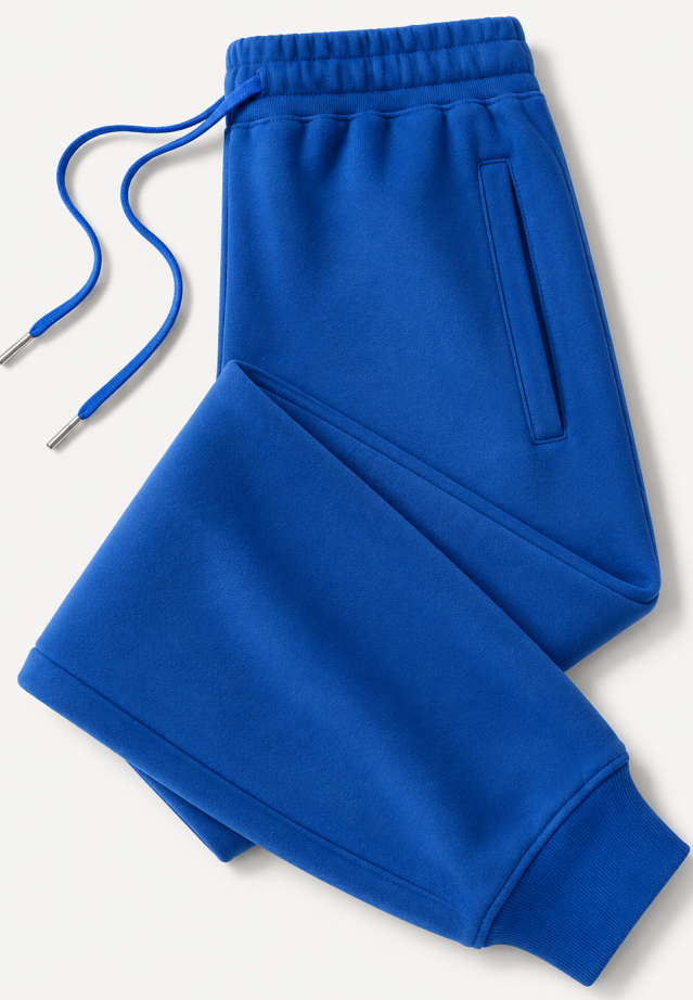 Men's Royal Blue Basic Jogger Sweatpants, Casual Athletic Pants with Drawstring Waist & Side Pockets (6 Colors)