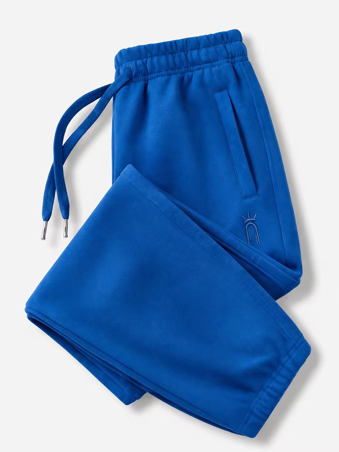 Men's Royal Blue Monochrome Embroidered Jogger Sweatpants, Casual Athletic Pants with Drawstring Waist & Side Pockets (6 Colors)
