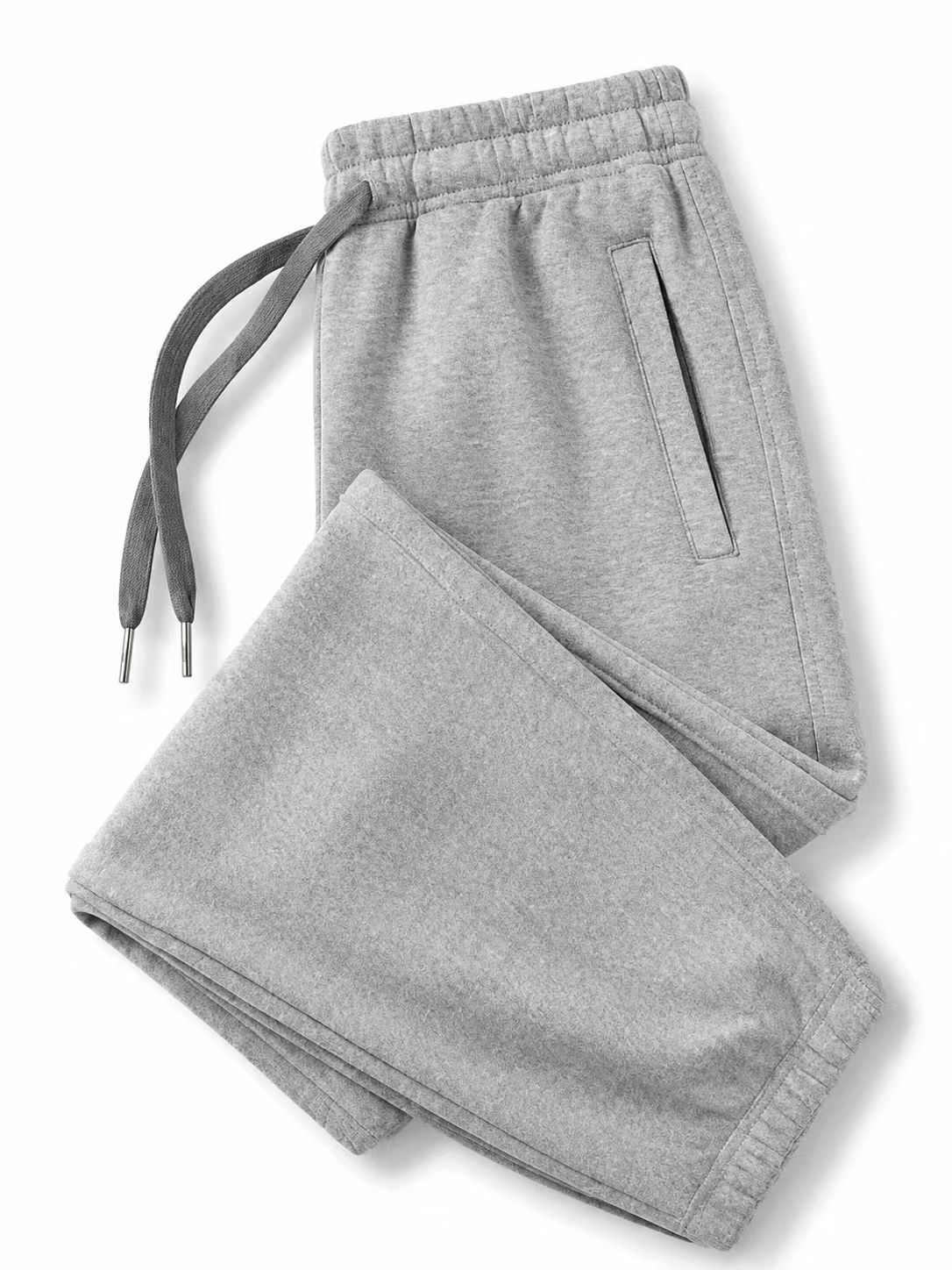Men's Light Heather Gray Basic Jogger Sweatpants, Casual Athletic Pants with Drawstring Waist & Side Pockets (6 Colors)