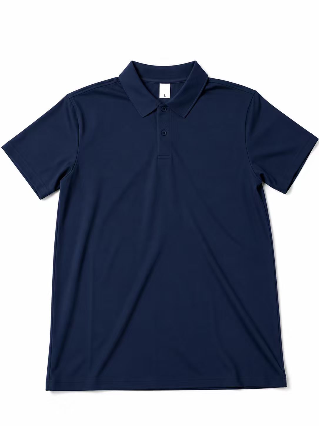 Men's Navy Blue Basic Cotton Polo Shirt, Slim Fit Casual Business Plain Polo with No Logo