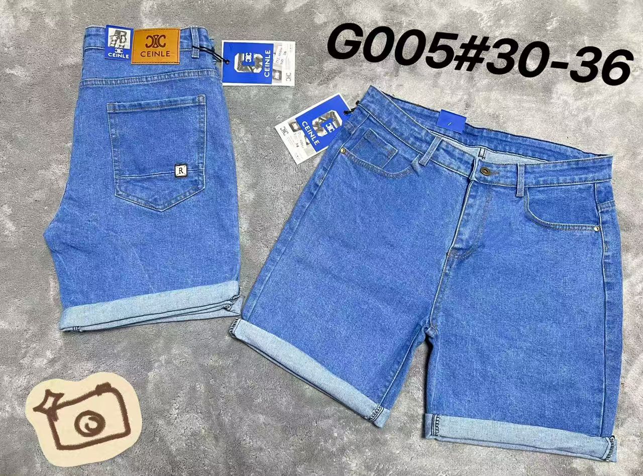 Men's Light Blue Rolled Cuff Denim Shorts, Casual Straight-Leg Knee-Length Jean Shorts