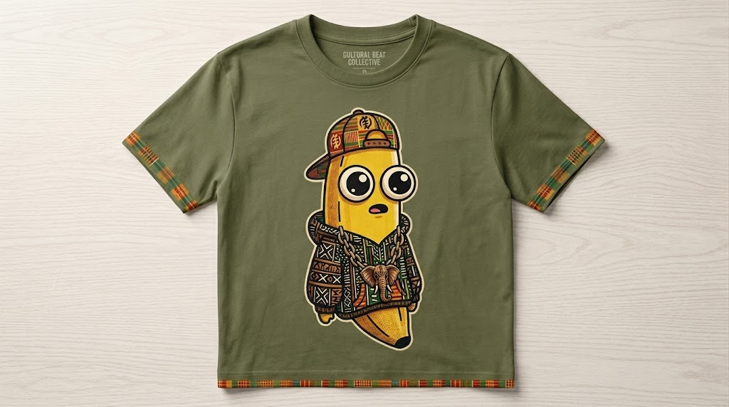 Men's Côte d'Ivoire "Tribal Banana Gang" Streetwear Graphic T-Shirt, African Heritage Tee