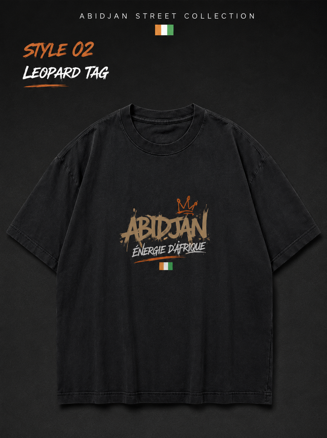 Men's Abidjan "African Energy" Streetwear Graphic T-Shirt, Côte d'Ivoire Heritage Tee