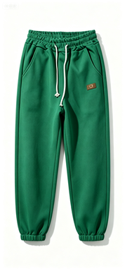 Green Elastic Waist Jogger Pants with Drawstring, Casual Sweatpants for Streetwear