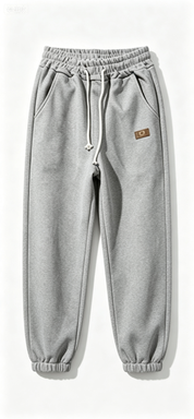 Light Gray Elastic Waist Jogger Pants with Drawstring, Casual Sweatpants for Streetwear
