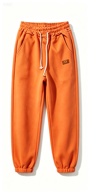  Orange Elastic Waist Jogger Pants with Drawstring, Casual Sweatpants for Streetwear