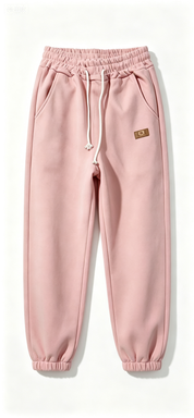 Pink Elastic Waist Jogger Pants with Drawstring, Casual Sweatpants for Streetwear