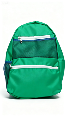 Forest Green Casual Backpack with Mesh Pockets, Everyday Use