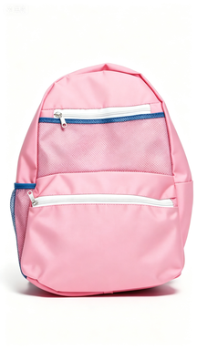 Light Pink Casual Backpack with Mesh Pockets, Everyday Use