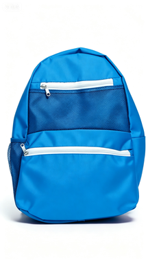 Bright Blue Casual Backpack with Mesh Pockets, Everyday Use