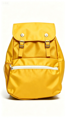 Bright Yellow Flap Backpack with Buckle Closure, for Work & School