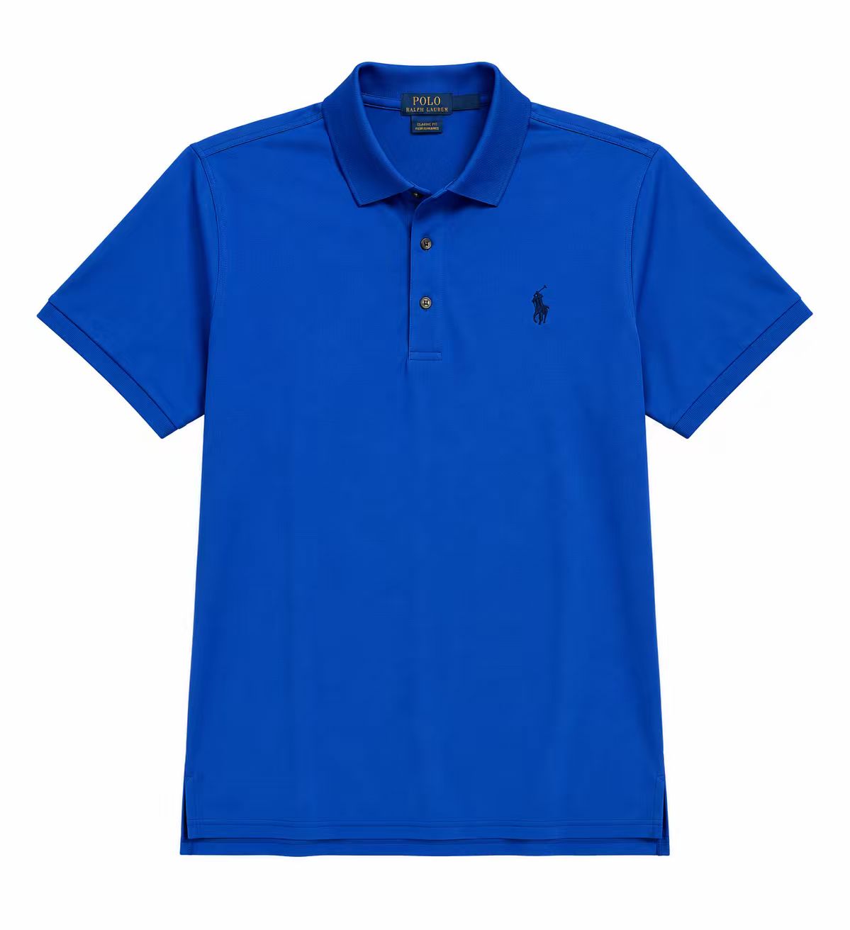 Men's Bright Blue Polo Shirt with Embroidered Pony Logo, Breathable Cotton Blend