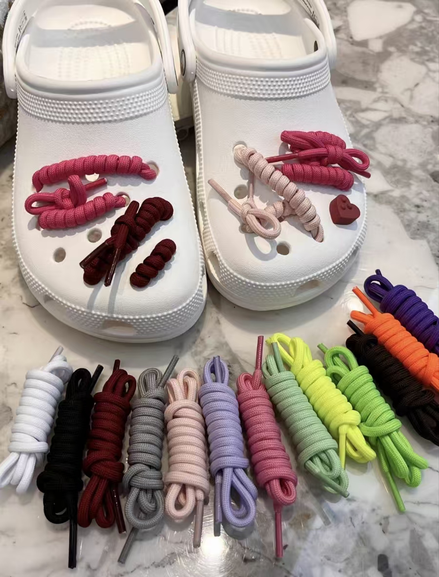 Set d'accessoires de sabots avec lacets tressés multicolores